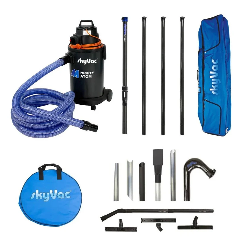 SkyVac Supercharged Mighty Atom – Gutter Cleaning Vacuum with High-Reach Poles