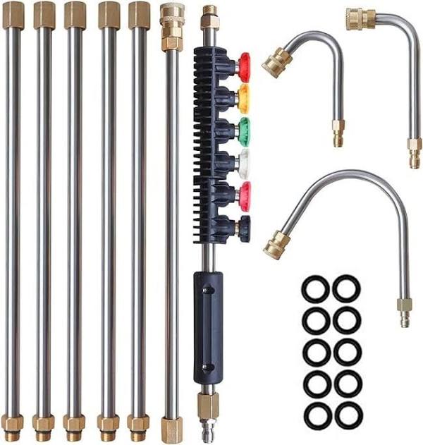 Telescoping High Pressure Washer Wand for Gutter & Roof Cleaning